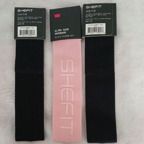 Shefit Ultra wide no slip silicone grip headbands Set of 3  NEW - Picture 1 of 4